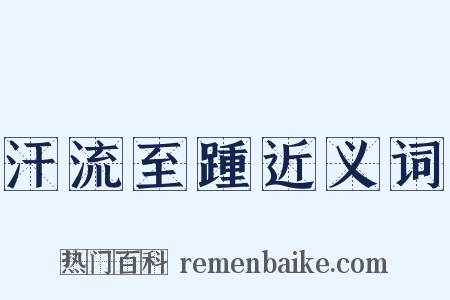 汗流至踵近义词是什么意思的图片